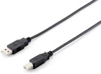 Equip USB-kabel USB-A stekker, USB-B stekker 1.00 m Zwart 128863