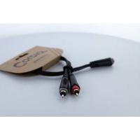 Cordial 14889 Jackplug / Cinch Audio Y-adapter [1x Jackplug female 3,5 mm - 2x Cinch-koppeling] 0.30 m Zwart PVC-mantel, Tweelingkabel