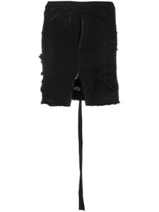 Rick Owens DRKSHDW minijupe en jean à effet usé - Noir