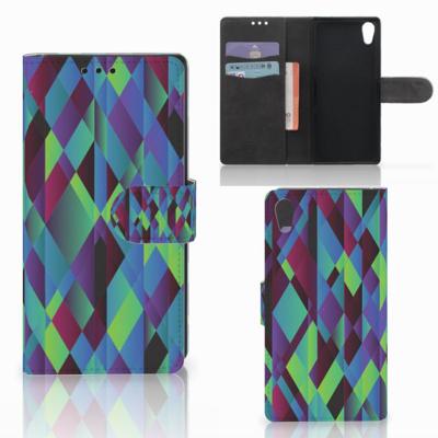 Sony Xperia XA1 | Book Case | Abstract Green Blue | Portemonnee hoesje