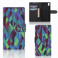 Sony Xperia XA1 | Book Case | Abstract Green Blue | Portemonnee hoesje