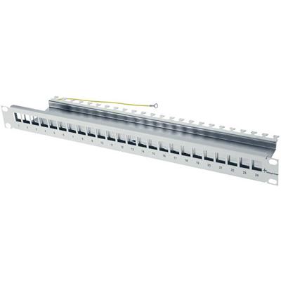 Telegärtner 100021492 24 poorten Netwerkpatchpaneel 483 mm (19) CAT 6A 1 HE Grijs-wit (RAL 7035) Niet ingericht