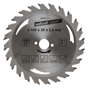 Wolfcraft Handcirkelzaagblad | HM | 24 Zähne | Ø160mm | 1 stuk - 6468000