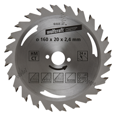 Wolfcraft Handcirkelzaagblad | HM | 24 Zähne | Ø160mm | 1 stuk - 6468000