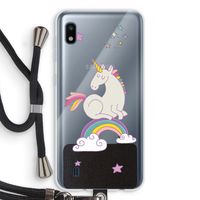 Regenboog eenhoorn: Samsung Galaxy A10 Transparant Hoesje met koord