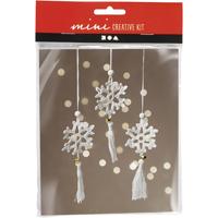Creativ Company Mini hobbyset haken, sneeuwvlokken, wit, 1 doos