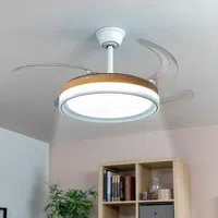 Innovagoods Plafondventilator met Ledverlichting en 4 Inklapbare Bladen Blalefan Hout - 72W