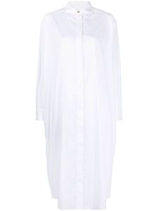 Asceno robe-chemise Allegra en coton à coupe mi-longue - Blanc