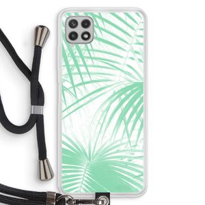 Palmbladeren: Samsung Galaxy A22 4G Transparant Hoesje met koord