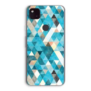 Gekleurde driehoekjes blauw: Google Pixel 4a 5G Transparant Hoesje