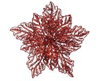Poinsettia plastic d23,50h10 cm rood Everlands - Everlands