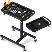 2 In 1 Rollend Gereedschapsplateau in Hoogte Verstelbare Werktafel Rollende Gereedschapswagen voor Monteur 60 kg Capaciteit