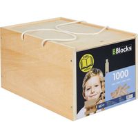 BBlocks Bouwplankjes - Blank - 1000 Plankjes in Houten Kist - thumbnail
