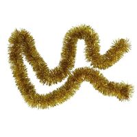 Kerstboom folie slingers/lametta guirlandes van 180 x 7 cm in de kleur glitter goud - thumbnail