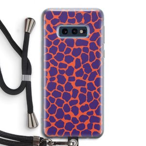 Purple Giraffe: Samsung Galaxy S10e Transparant Hoesje met koord