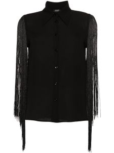 LIU JO fringed sleeveless shirt - Noir