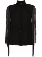 LIU JO fringed sleeveless shirt - Noir - thumbnail