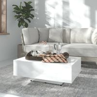 Salontafel 85x55x31 cm bewerkt hout hoogglans wit