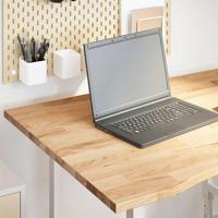 Bureaublad rechthoekig 100x80x2,5 cm onbehandeld eikenhout