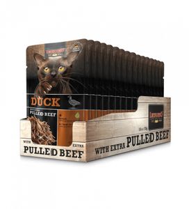 Leonardo - Duck + extra pulled beef - Pouch - 16 x 70 g