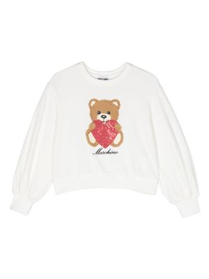 Moschino Kids sweat à imprimé Teddy-Bear - Blanc
