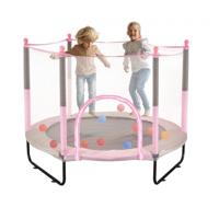 VEVOR Mini Trampoline Kids Indoor Training Rebounder met Net 1545mm Roze