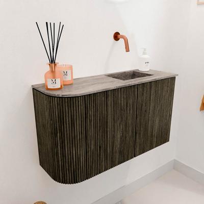 Toiletmeubel Mondiaz Joya Dlux | 71.6 cm | Meubelkleur Shadow | Faye wastafel Oza Wasbak Rechts | Zonder kraangat(en)