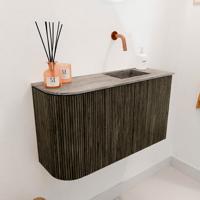 Toiletmeubel Mondiaz Joya Dlux | 71.6 cm | Meubelkleur Shadow | Faye wastafel Oza Wasbak Rechts | Zonder kraangat(en)