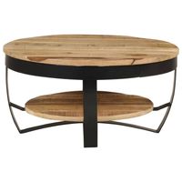 The Living Store Salontafel - Retro - Massief Mango Hout - Industrieel - 65 x 32 cm