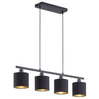 Trio Eetkamer hanglampTommy 4-lichts zwart met gouden binnenkant - R30334079 Trio Eetkamer hanglampTommy 4-lichts zwart met gouden binnenkant - R30334079