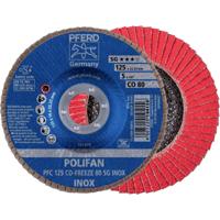 PFERD TOOLS 67712580 PFC 125 CO-FREEZE 80 SG INOX Lamellenschijf Diameter 125 mm Boordiameter 22.23 mm Legering op nikkelbasis, Superlegeringen op nikkel- of