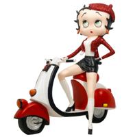Betty Boop Op Scooter (Rode Glitter) Beeld