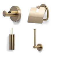 Toilet accesoire set Blue Label Vida | Wandmontage | Messing | Geborsteld goud PVD