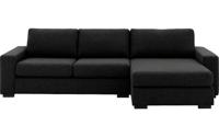 Goossens Hoekbank Lucca Met Chaise Longue antraciet, stof, 2,5-zits, stijlvol landelijk met chaise longue rechts