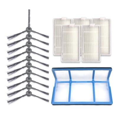 XI238 5 paar K614 side brushes + 5 stuks I208 filters + I204 filter katoen filter set voor ILIFE V5S Pro/V50/V5S