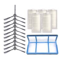 XI238 5 paar K614 side brushes + 5 stuks I208 filters + I204 filter katoen filter set voor ILIFE V5S Pro/V50/V5S