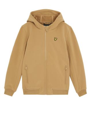 Lyle & Scott winter softshell jas jongens - bruin - capuchon