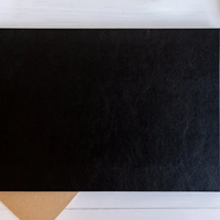 Fotoboek XL liggend fotopapier zwart lederen kaft platliggende binding - thumbnail