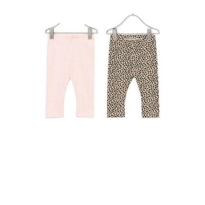 Ellos baby legging Ambe met all over print roze-lichtbruin/zwart - (set van 2) Ellos baby legging Ambe met all over print roze-lichtbruin/zwart - (set van 2)