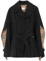 Burberry trench crop à manches cape - Noir - thumbnail