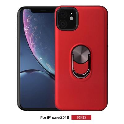 360 Rotary multifunctionele stent PC + TPU Case voor iPhone XIR (2019) met magnetische onzichtbare houder (rood)