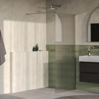 BRAUER Oblivion Flow inloopdouche helder ribbelglas 100x200 incl. glascoating Geborsteld RVS PVD