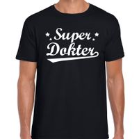 Super dokter t-shirt zwart heren - beroepen shirt