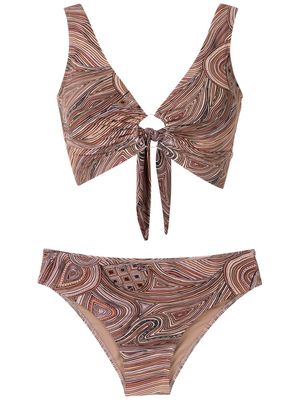 Amir Slama bikini imprimé - Noir