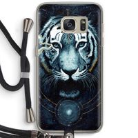 Darkness Tiger: Samsung Galaxy S7 Transparant Hoesje met koord