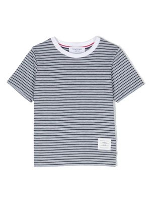 Thom Browne Kids Gestreept T-shirt - Blauw Thom Browne Kids Gestreept T-shirt - Blauw