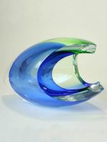 Kristal object geslepen blauw/groen Kristal object geslepen blauw/groen
