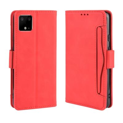 Voor Google pixel 4 XL portemonnee stijl huid voelen kalf patroon lederen draagtas met aparte kaartsleuf (rood)