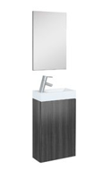Plieger Senza toiletmeubel met 1 deur en omkeerbare keramische wastafel met spiegel 40 cm, antraciet - thumbnail