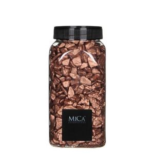 Mica decoratie steentjes/kiezeltjes koperbruin 650 ml   -